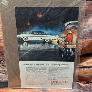 Lincoln 1955 Vintage Print Ad Capri Premiere Classic Car Auto Advertisement